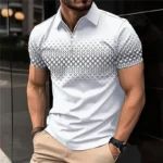 Summer T Shirts for Men 2026 Short Sleeve Men's Clothing Collar 3D Printing Plain Shirt Striped Polo Tees Fashion Pullover Tops - Image 8
