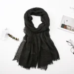 Muslim Women Cotton Linen Crinkle Scarves Hijab New Fashion Plain Solid Shawls Scarves - Image 12