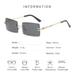 Retro Eyewear UV400 Rectangle Sunglasses Sunglasses for Women Vintage Sunglasses Frameless Sunglasses - Image 6