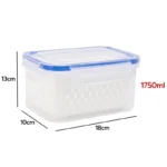 Food Storage Boxes Double-layer Refrigerator Food Fresh Sealed Box Vegetable Fruit Box Drain Basket Container Kitchen Organizer - Image 9