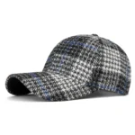Hats for Men and Women New Classic Plaid Baseball Cap for Autumn and Winter Hard-Brimmed Face-Slimming Duckbill Cap Sun Hat - Image 2