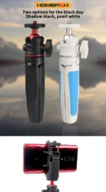Portable extendable tripod for DSLR cameras, mobile phones, and desktops. Handle for live streaming. - Image 11