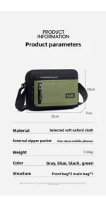 Fashion Men Crossbody Bag Single Shoulder Bags Big Capacity Storage Bag Multi-Pockets Business Crossbody Bags for Work Traveling - Image 14
