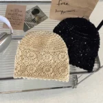 Women's Knitted Hats Japanese Handmade Woven Solid Color Simple Fashionable Sweet Verstaile Hats Hollowed Out Retro Pile Hats