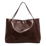 Tote Women's Bag Korean Style Large Capacity Soft Leather Shoulder Bag Retro Casual Hand-held Bucket Bag 2025 Одноплечевая сумка - Image 2