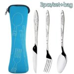 Picnic Set Tableware Washable with Zipper Travel Cutlery Kit Case Portable Pouch for Dinner Household Tool Travel Camping Spoon - Image 11
