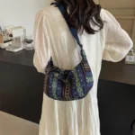 Crossbody Bags Tribal Style Shoulder Bag, Foldable Crossbody Striped Pattern, Flag Theme Hand Washable Edge Painted Lining - Image 15