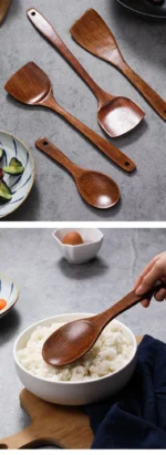 Kitchenware set: cooking spatula, pot spatula, wooden spatula, spoon, stir-frying spoon, pot spatula, soup spoon, kitchen tool - Image 16