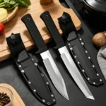 1/2 set kitchen knife set, equipped with high-end black sheath, suitable for kitchen use, a vegetable cutting and boning knife - Image 13