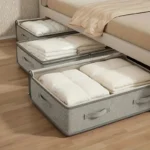 4-Pack Heavy-Duty Under-Bed Storage Bags - Foldable Opening Design Wardrobe Organizer Bags, Space-Saving - Image 2
