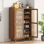 Shoe cabinet, shoe rack  household, simple indoor storage artifact, space-saving entry, and dust-proof dormitory. - Image 2