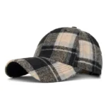 Hats for Men and Women New Classic Plaid Baseball Cap for Autumn and Winter Hard-Brimmed Face-Slimming Duckbill Cap Sun Hat - Image 5