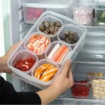 Food Storage Container 6 Grids Vegetable Fruit Fresh-keeping Box with Lid for Refrigerator Kitchen Spice Seasoning Storage Jar - Image 5