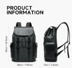 Septwolves High Quality Business Printed Leather Backpack Man Designer Drawstring Flip Monogram Laptop Bags Print Work Rucksack - Image 12
