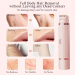 Electric Shaver for Women Waterproof Wet Dry Hair Razors 2 in 1 Double Head Underarm Bikini Beard Hair Trimmer Electric Razor - Image 6