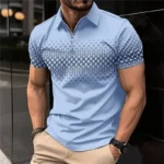 Summer T Shirts for Men 2026 Short Sleeve Men's Clothing Collar 3D Printing Plain Shirt Striped Polo Tees Fashion Pullover Tops - Image 20