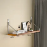 Wooden Material Wall Shelf Wall Mounted Hanging Organizers Storage Shelf No-Punch Design Bookshelf Living Room - Image 8