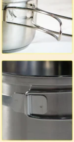 Stainless Steel 8Pcs Cookware Set for Camping Camping Pot and Pan Set with Cups Outdoor 2-3 Person Tableware for Hiking Picnic - Image 17
