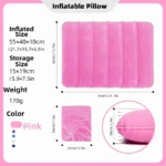 Triangular Travel Pillow Inflatable Office Neck Lumbar Support Pillow Thickened Flocking Leg Rest Pillow for Air Travel - Image 11
