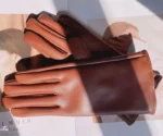Women's Synthetic Leather Gloves Winter Warmth Short Thin Screen Driving Female Color Leather Gloves New 2022 Cycling - Image 11