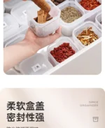 Food Storage Container 6 Grids Vegetable Fruit Fresh-keeping Box with Lid for Refrigerator Kitchen Spice Seasoning Storage Jar - Image 13