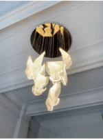 Led Modern Chandelier Living Room Decorative Lighting Duplex Rotary Staircase Chandelier Irregular Acrylic Restaurant Chandelier - Image 19