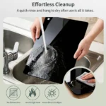 Kitchen cutting board, 15.3 * 11.8 inch transparent black cutting board with hanging holes, non slip cutting board for cooking, - Image 5
