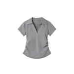 Polo Lapel Front Shoulder Short-sleeved T-shirt for Women 2025 Summer Design Pure Slim Fit Slim and Pleated Waist - Image 4