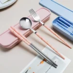 Kitchen Accessories Reusable With Box Tableware Portable Stainless Steel Spoon Fork Chopsticks Set Dinnerware Cutlery Set - Image 13