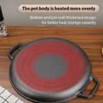 Cast Iron Frying Pan Non-stick pan Pizza Egg Pancake Pot Vegetable Steak Skillet Home Kitchen Flat Pan Omelette Outdoor Cookware - Image 6