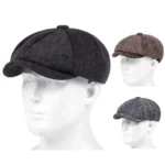 Retro Newsboy Caps Men British Painters Hats Autumn Winter Berets Herringbone Flat Cap Hip Hop Berets - Image 10