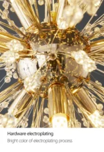 LED Ceiling Lights Dandelion Crystal Pendant Lamps Modern Indoor Ceiling Chandeliers Home Hotel Decorative Lighting Luminaire - Image 15
