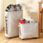 Laundry Basket With Wheels Large Capacity Yoga Mat Storage Basket Multifunctional Foldable Waterproof Dirty Clothes Storage Bag - Image 19