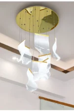 Led Modern Chandelier Living Room Decorative Lighting Duplex Rotary Staircase Chandelier Irregular Acrylic Restaurant Chandelier - Image 23