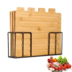 Cutting Boards with Holder Sets for Kitchen Wood Chopping Block for Meat Fish Vegetables Food Chopping Wood Boards Set - Image 9