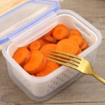 Food Storage Boxes Double-layer Refrigerator Food Fresh Sealed Box Vegetable Fruit Box Drain Basket Container Kitchen Organizer - Image 5