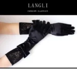 Ladies Gloves Bow Lace Satin Gloves Dance Performance Ceremonial Gloves Nightclub Satin Gloves Wedding Bridal Gloves C015 - Image 4