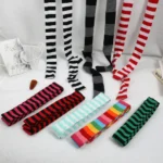 2024 Women Harajuku Cotton Scarves Y2k Black Grey Stripe Long Scarves 180cm Thin Long Decorative Neckerchief Fashion Streetwear - Image 36