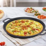 Round Cast Iron Frying Pan Double Handle Grill Pancake Pizza Pan Multipurpose Cooking Pan for BBQ Camping Kitchen Supplies - Image 3