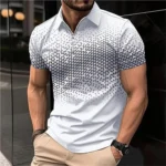 Summer T Shirts for Men 2026 Short Sleeve Men's Clothing Collar 3D Printing Plain Shirt Striped Polo Tees Fashion Pullover Tops - Image 13
