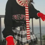 2024 Women Harajuku Cotton Scarves Y2k Black Grey Stripe Long Scarves 180cm Thin Long Decorative Neckerchief Fashion Streetwear - Image 4