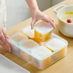 Food Storage Container 6 Grids Vegetable Fruit Fresh-keeping Box with Lid for Refrigerator Kitchen Spice Seasoning Storage Jar