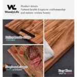 Board Kitchen  Set Square Acacia Wood Solid Wood Simple Cutting Board Cut Steak Household Hardwood Thickened Cutting Board - Image 6