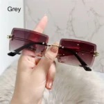 Retro Eyewear UV400 Rectangle Sunglasses Sunglasses for Women Vintage Sunglasses Frameless Sunglasses - Image 9