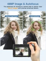4K Digital Camera for Photography and Video Autofocus Anti-Shake 48MP Compact Vlogging Camera 3'' 180° Flip Screen with Flash - Image 9