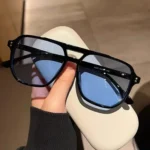 Vintage Men Women Big Sunglasses Men Square Shades Brand Designer Unisex Sun Glasses Black Lense Male Female Sunglasses UV400 - Image 11