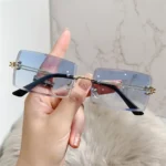 Retro Eyewear UV400 Rectangle Sunglasses Sunglasses for Women Vintage Sunglasses Frameless Sunglasses - Image 24