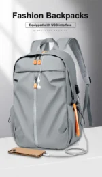 Fashion Men's Backpacks Large Capacity Students School Bag With USB Charging Port Laptop Bags Lightweight Men Travel Backpack - Image 9