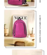 Cute Simple Casual Backpack Simple Versatile Trendy Grid Fashion Street Travel Personality Storage Bag Sequin Backage For Girls - Image 12