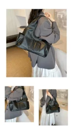 2024 New Women's Tote Bags Trendy Versatile Commuting Large Capacity One Shoulder Bag Summer Casual Solid Color Female Handbags - Image 18